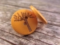 Preview: Baum Knopf Ohrstecker Holz Button wood tree orange